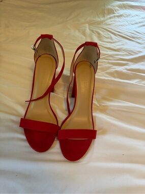 Red Chunky Heels
